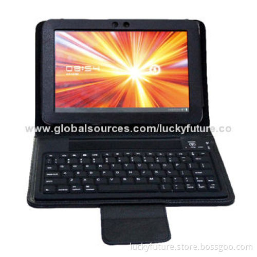 76 Keys Bluetooth V3.0 Silicone Keyboards with Leather Case, for 8.9-inch Samsung P7300/P7310-Black